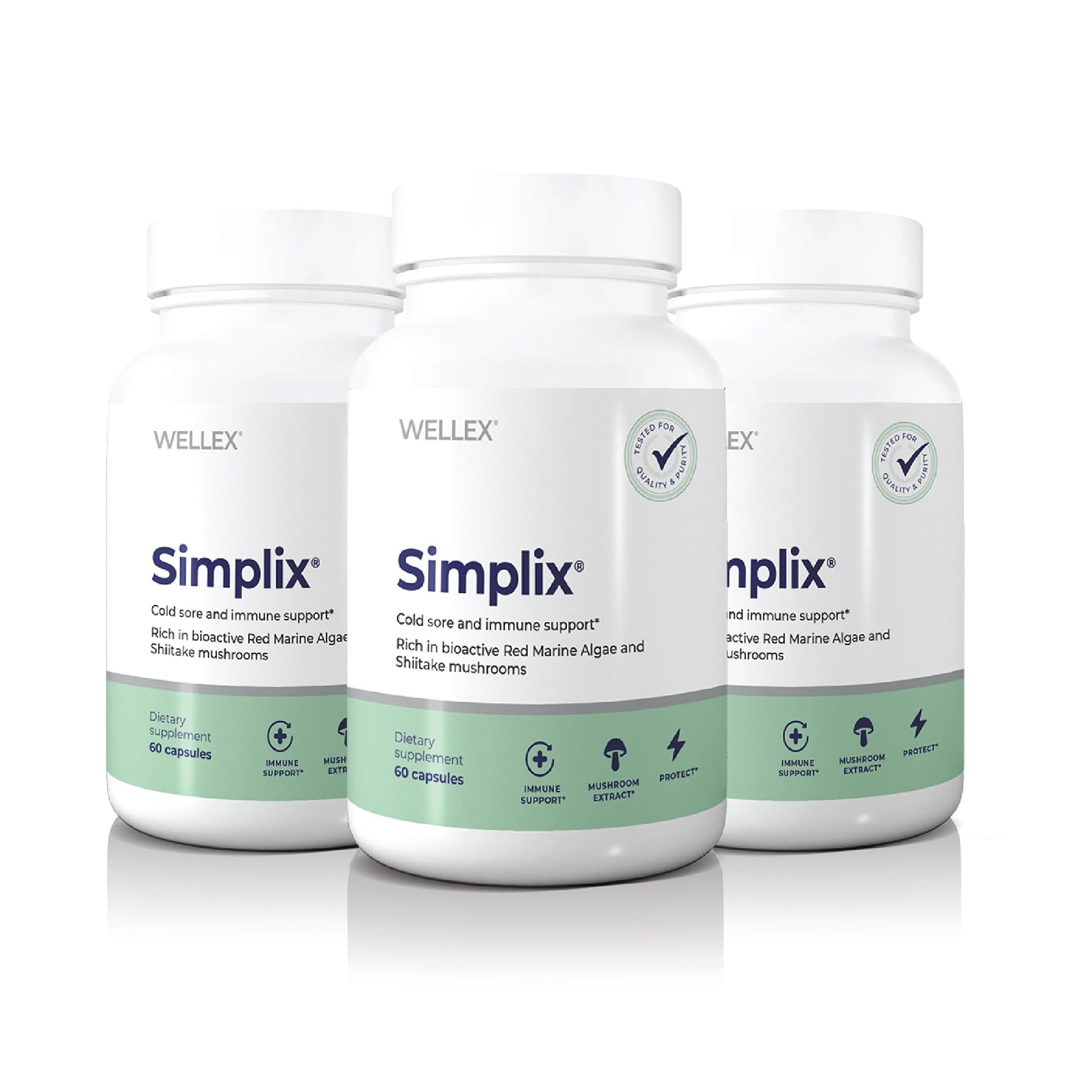 Simplix | Natural Supplement to Strengthen The Immune System | Respond to Outbreaks | Source of Highly Researched Mushroom & Seaweed Polysaccharides 60 Veggie Capsules (3 Pack) (180 Count) - Maple Wellness Supplements