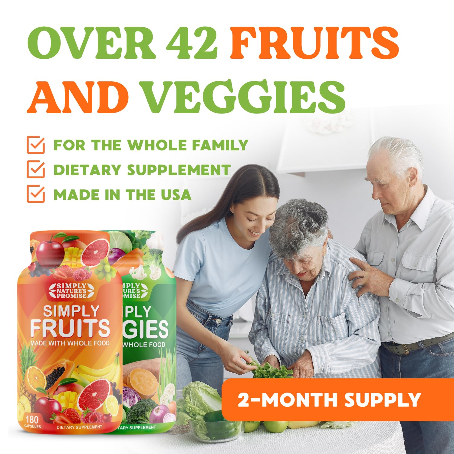 Simply Nature's Promise - Packed with Over 40 Different Fruits & Vegetables - Maple Wellness Supplements