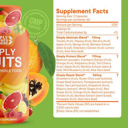 Simply Nature's Promise - Packed with Over 40 Different Fruits & Vegetables - Maple Wellness Supplements