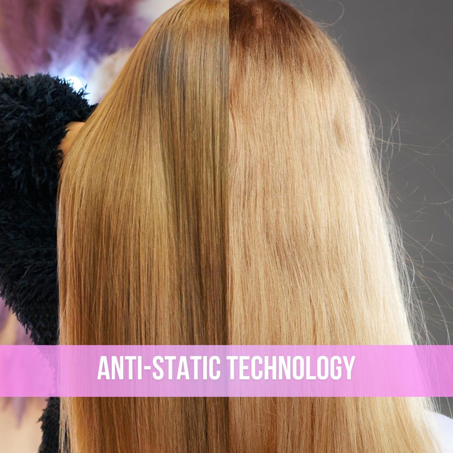 SimplyHair Ultimate Hair Extension Brush & Detangler Anti-Static, Dual Bristle Design, Soft Boar Bristle, Great for All Hair Types & Extensions - Pink & Purple Ombre Brush Ideal for Adults & Kids - Maple Wellness Supplements