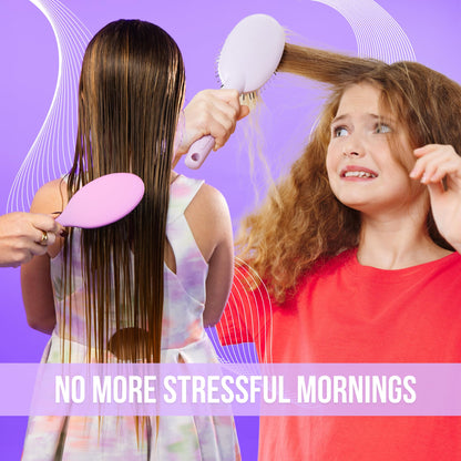 SimplyHair Ultimate Hair Extension Brush & Detangler Anti-Static, Dual Bristle Design, Soft Boar Bristle, Great for All Hair Types & Extensions - Pink & Purple Ombre Brush Ideal for Adults & Kids - Maple Wellness Supplements