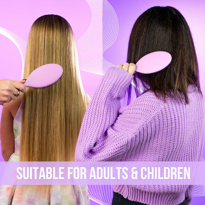 SimplyHair Ultimate Hair Extension Brush & Detangler Anti-Static, Dual Bristle Design, Soft Boar Bristle, Great for All Hair Types & Extensions - Pink & Purple Ombre Brush Ideal for Adults & Kids - Maple Wellness Supplements