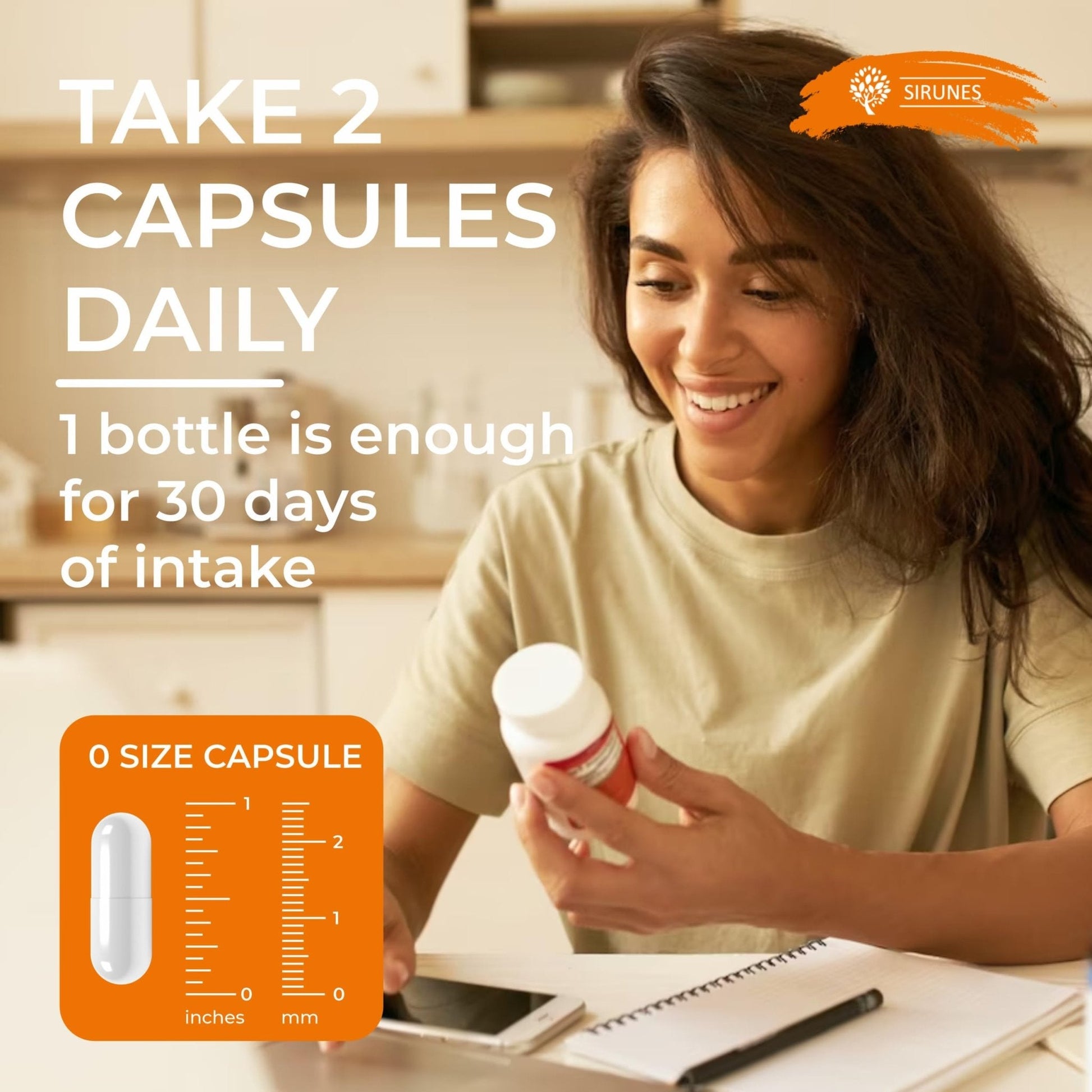 SIRUNES Fish Collagen Peptides Capsules – 100 Capsules | Fish Collagen Peptides | Supports Hair, Skin, Nails, Joints & Bones - Maple Wellness Supplements