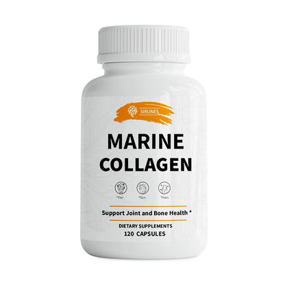 SIRUNES Marine Collagen Peptides, 120 Capsules - Fish Collagen Supplements for Women, Great for Hair, Skin, Nails, Joints & Bones - Made in USA - Maple Wellness Supplements
