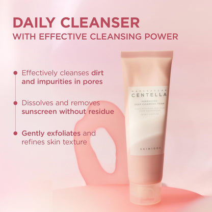SKIN1004 Poremizing Deep Cleansing Foam, 4.23 fl.oz, 125ml, Makeup Remover, Korean Face Cleanser with Himalayan Pink Salt - Maple Wellness Supplements