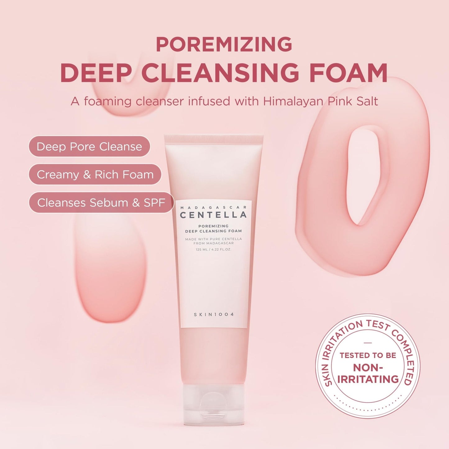 SKIN1004 Poremizing Deep Cleansing Foam, 4.23 fl.oz, 125ml, Makeup Remover, Korean Face Cleanser with Himalayan Pink Salt - Maple Wellness Supplements