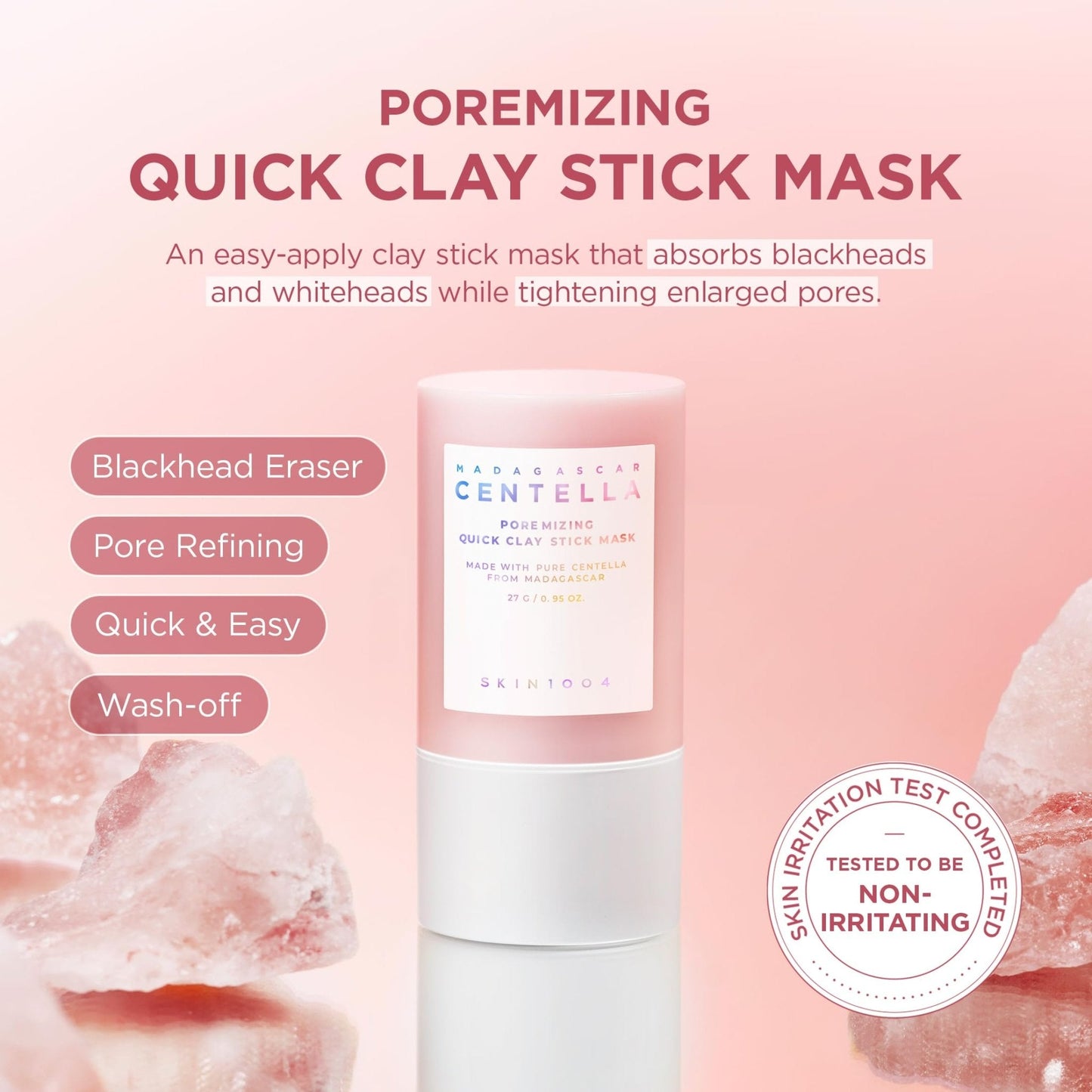 SKIN1004 Poremizing Quick Clay Stick Mask, Face Mask Skincare for Pore Minimizing, Facial Clay Mask with Centella, Pore Minimizer for Sebum Control - Maple Wellness Supplements