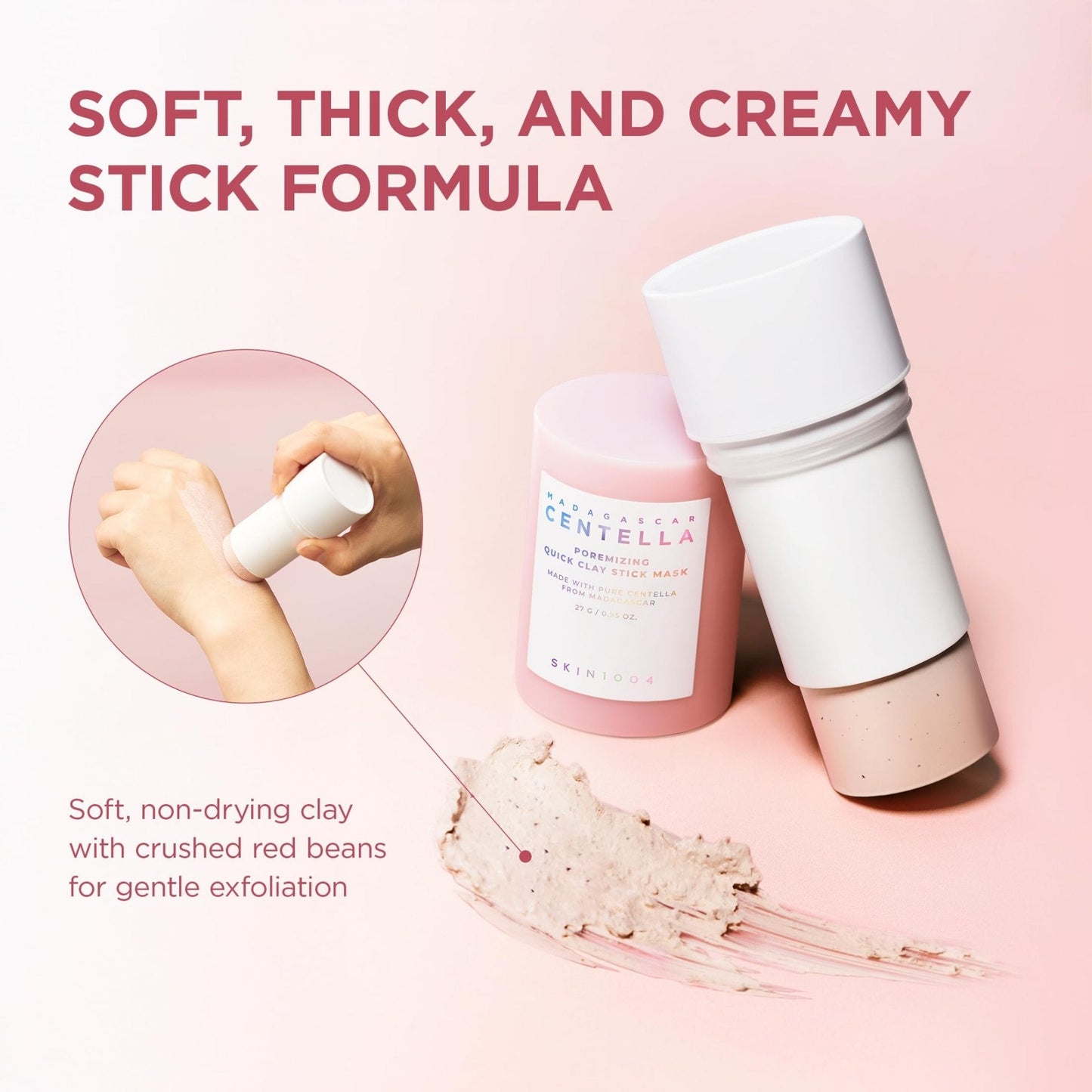 SKIN1004 Poremizing Quick Clay Stick Mask, Face Mask Skincare for Pore Minimizing, Facial Clay Mask with Centella, Pore Minimizer for Sebum Control - Maple Wellness Supplements