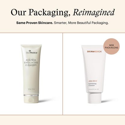 SkinMedica AHA/BHA Exfoliating Face Wash (NEW PACKAGING),Gentle Facial Exfoliating Scrub with Jojoba Oil for Smoother, Radiant Skin - Helps Improve the Appearance of Skin Tone & Texture (6 Fl Oz) - Maple Wellness Supplements