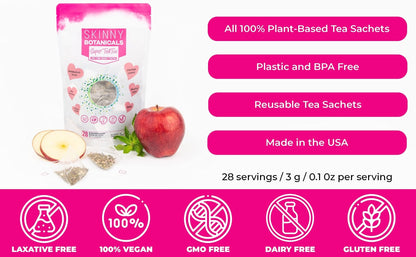 Skinny Botanicals Daytime Detox Tea for Body Cleanse All Natural - Laxative-Free, Supports - Maple Wellness Supplements