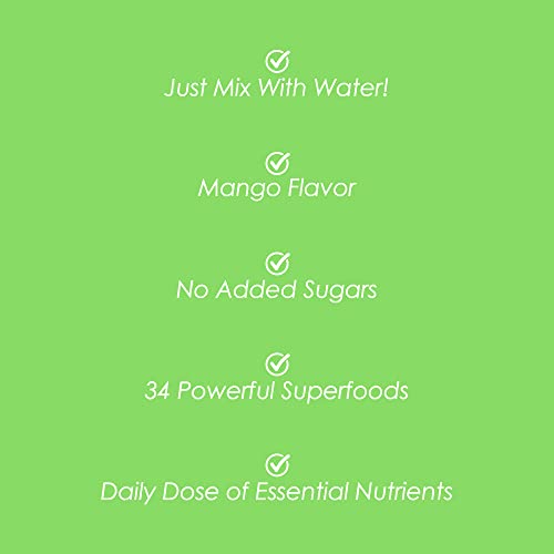 SkinnyFit Mango Splash Skinny Greens, Green Juice Superfood Powder, Natural Energy - Maple Wellness Supplements