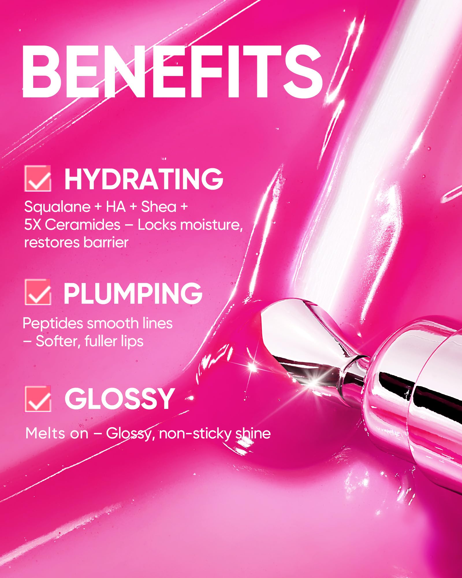 SKINTIFIC Peptide Brightening Lip Serum, Hydrating & Plumping Tinted Lip Gloss, Moisturizing Lip Balm with Polypeptides - Maple Wellness Supplements