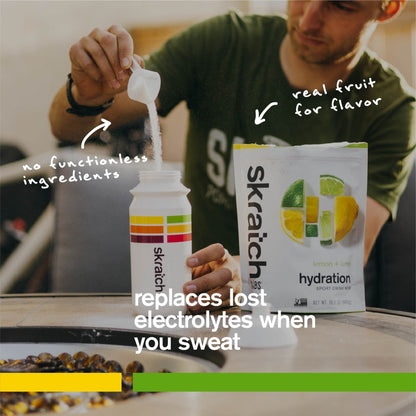 Skratch Labs Hydration Sports Drink Mix – Real‑Fruit Electrolyte Powder for Fast Hydration & Endurance | Lemon & Lime | 20 Servings | Vegan, Non‑GMO, Clean Ingredients - Maple Wellness Supplements