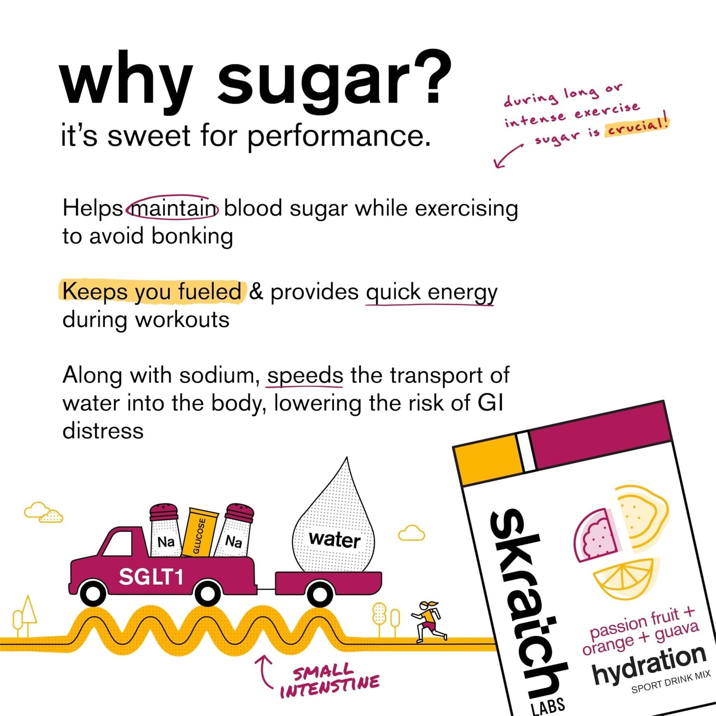 Skratch Labs Hydration Sports Drink Mix – Real‑Fruit Electrolyte Powder for Fast Hydration & Endurance | Passion Fruit Orange Guava | 20 Servings | Vegan, - Maple Wellness Supplements