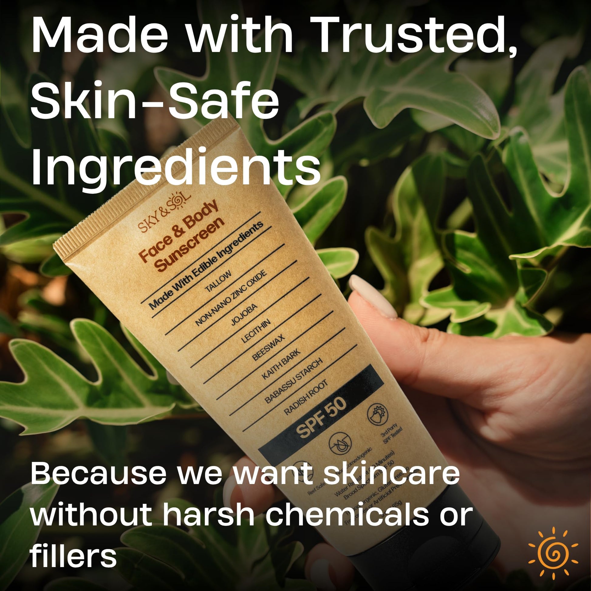 Sky and Sol Mineral Sunscreen SPF 50 | With Grass-Fed Tallow & Zinc Oxide | Non-Greasy - Maple Wellness Supplements