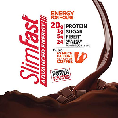 SlimFast Advanced Energy High Protein Meal Replacement Shake, Rich Chocolate, 20g - Maple Wellness Supplements