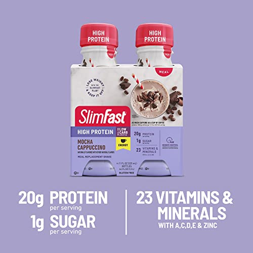 SlimFast Advanced Energy High Protein Meal Replacement Shake, Rich Chocolate, 20g - Maple Wellness Supplements