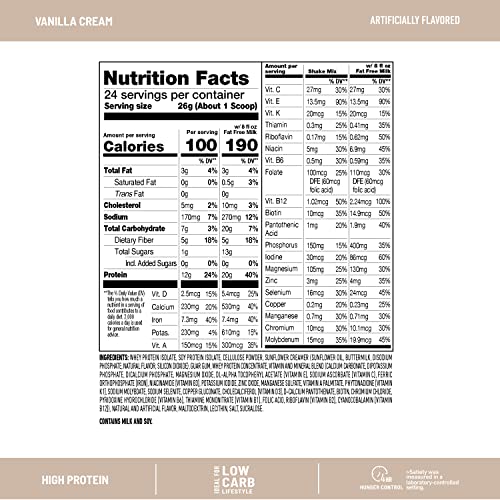 SlimFast Meal Replacement Smoothie Mix, 24 Servings, High Protein, Vanilla Cream, 20g - Maple Wellness Supplements