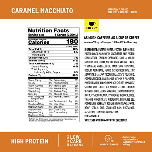 SlimFast Protein Shake with Caffeine, Caramel Macchiato- 20g Protein, Meal Replacement - Maple Wellness Supplements
