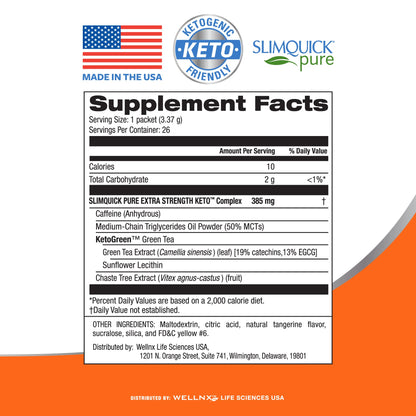 SlimQuick Extra Strength Weight Management Drink Mix for Women, Tangerine - Helps Metabolism, Keeps Full for Longer with Green Tea - Maple Wellness Supplements