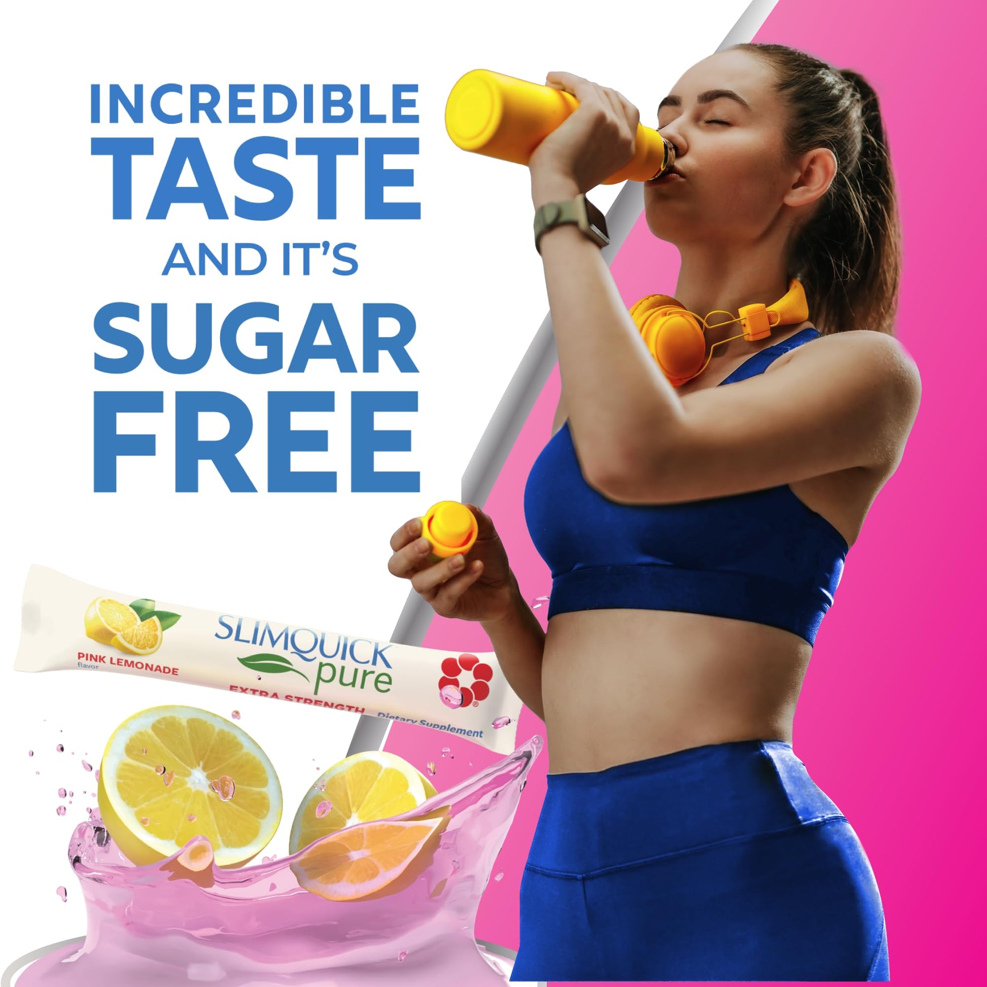 SlimQuick Pure 3X Extra Strength Drink Mix Packets, Metabolism & Weight Management for Women, Helps in Fat Breakdown, with Green Tea, Caffeine, Chaste Tree, - Maple Wellness Supplements