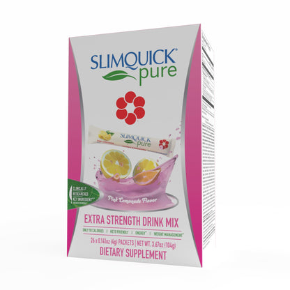 SlimQuick Pure 3X Extra Strength Drink Mix Packets, Metabolism & Weight Management for Women, Helps in Fat Breakdown, with Green Tea, Caffeine, Chaste Tree, - Maple Wellness Supplements