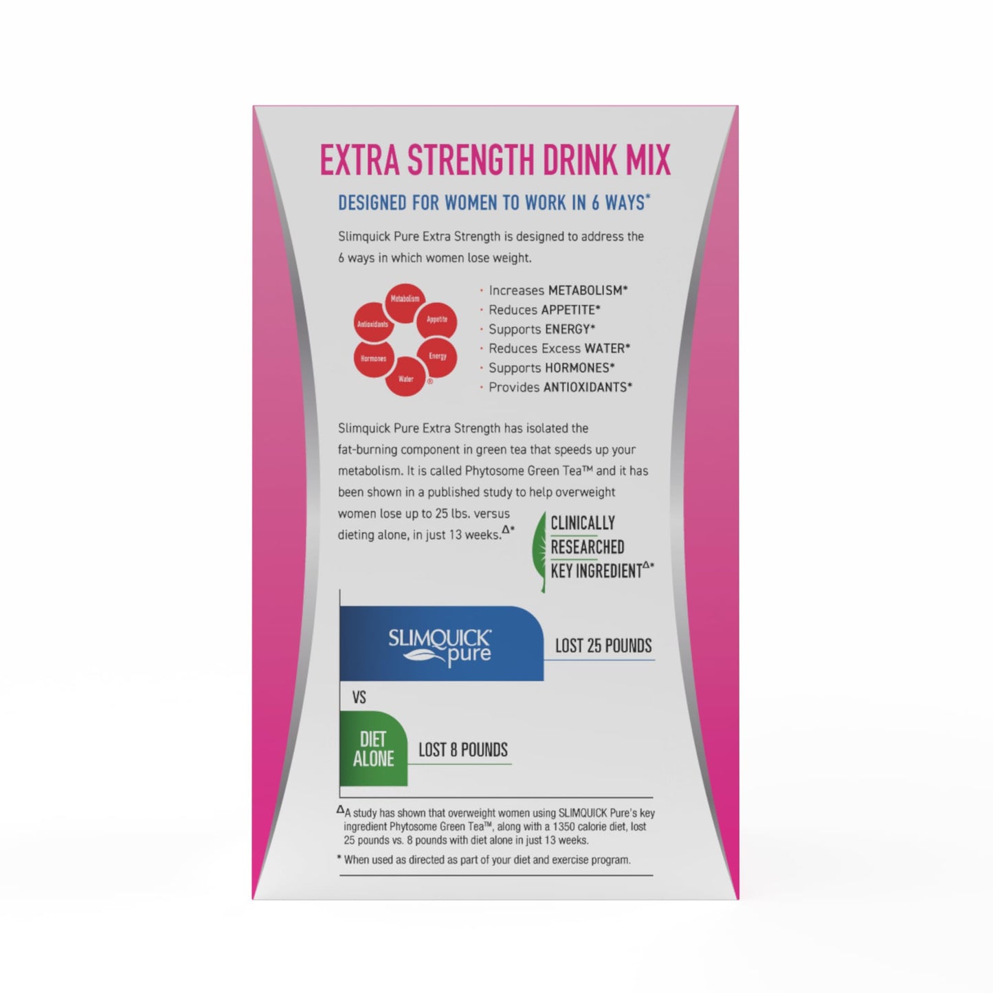 SlimQuick Pure 3X Extra Strength Drink Mix Packets, Metabolism & Weight Management for Women, Helps in Fat Breakdown, with Green Tea, Caffeine, Chaste Tree, - Maple Wellness Supplements