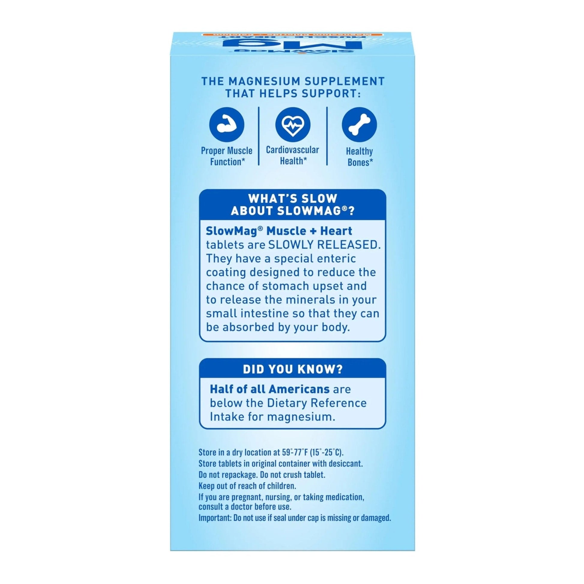 SlowMag Muscle & Heart Magnesium Chloride Supplement with Calcium, 120 Count, Supports Muscle Relaxation, Heart, Nerve & Bone Health, High Absorption - Maple Wellness Supplements