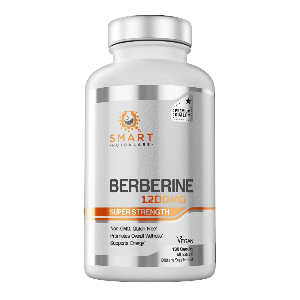 Smart Nutra Labs Premium Berberine HCL 1200mg- 180 Vegan Capsules, 100% Pure - Maple Wellness Supplements