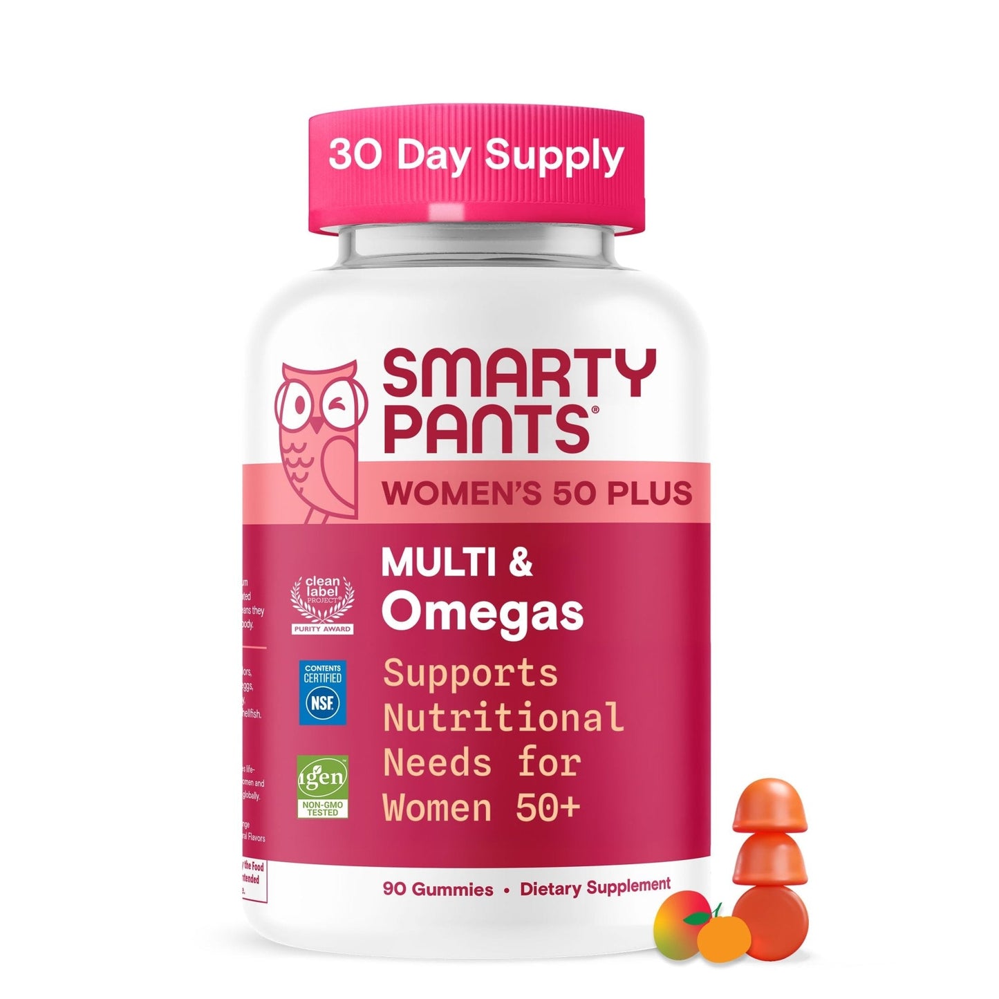 SmartyPants Multivitamin Gummy for Women 50 and Over, Omega 3 (DHA/EPA), Methylfolate, CoQ10, Vitamin D3, C, Vitamin B12, B6, A, K, Biotin - Maple Wellness Supplements