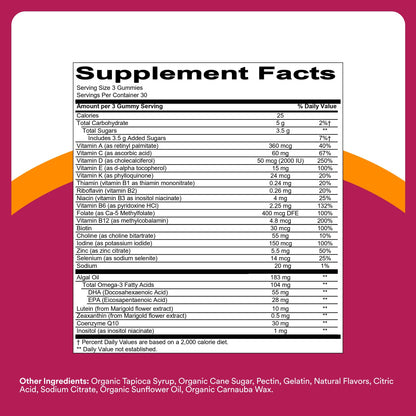 SmartyPants Multivitamin Gummy for Women 50 and Over, Omega 3 (DHA/EPA), Methylfolate, CoQ10, Vitamin D3, C, Vitamin B12, B6, A, K, Biotin - Maple Wellness Supplements