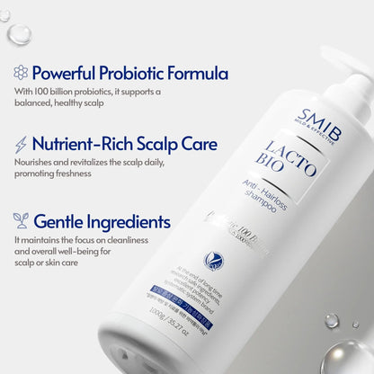 SMIB Lactobio Shampoo – With 100 Billion Postbiotics – For Fuller-Looking Hair and Scalp Care – Korean-Inspired Formula (35.27 oz) - Maple Wellness Supplements