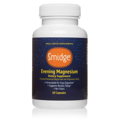 Smidge® Evening Magnesium Capsules, 60 ct. Pure, Non-GMO Magnesium Supplement to Support Rest & Relaxation. - Maple Wellness Supplements