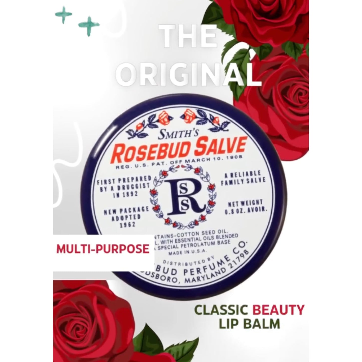 Smith's Rose Lip Balm Bulk- 3x0.5oz Premium All Purpose Lip Gloss Tubes & 3x0.8oz Lip Treatment Salve - Trio Lip Balm Tubes for Plump Lips & Cracked Skin Care - Christmas Gift Set, EBook - Maple Wellness Supplements