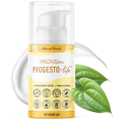 SMNutrition Advanced Progesto-Life Balancing Skin Cream for Women 4oz | Cosmetic Skin Cream | Dermatologist-Tested, Hypoallergenic & Cruelty-Free | 96 Applications - Maple Wellness Supplements