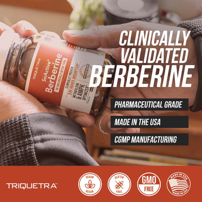 SoActive Berberine 550mg: 9.6X Higher Absorption, Clinically Proven Most Effective - Maple Wellness Supplements