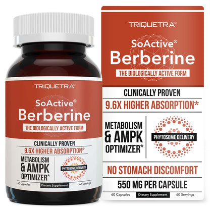 SoActive Berberine 550mg: 9.6X Higher Absorption, Clinically Proven Most Effective - Maple Wellness Supplements