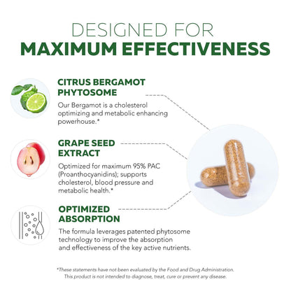 SoActive Bergamot: 2.5X More Effective, Italian Citrus Bergamot Phytosome - Clinically Validated | Enhanced with Grape Seed Extract - Maple Wellness Supplements