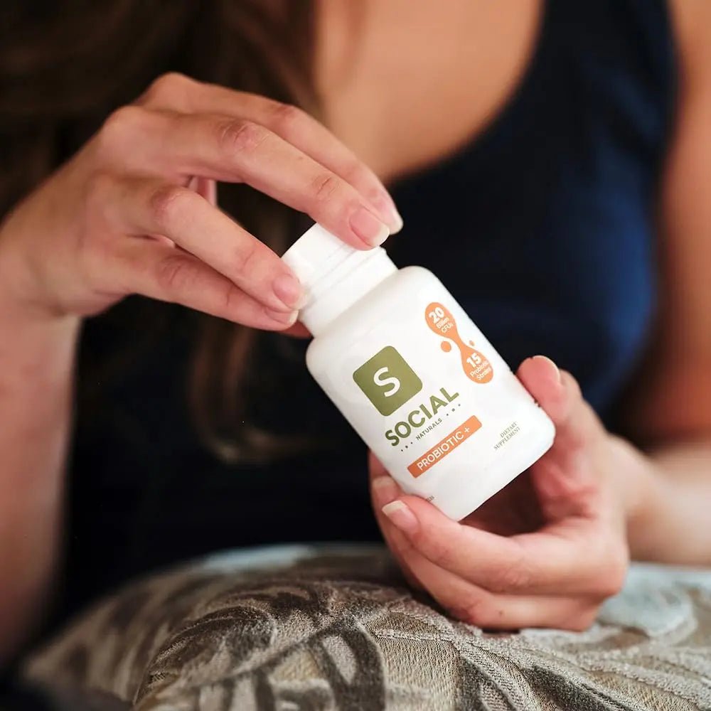 Social Naturals Daily Probiotic | 20 Billion CFU | Multi-Strain with Prebiotic + Postbiotic | Gut Health & Digestion Support | Vegan | 30 Capsules - Maple Wellness Supplements