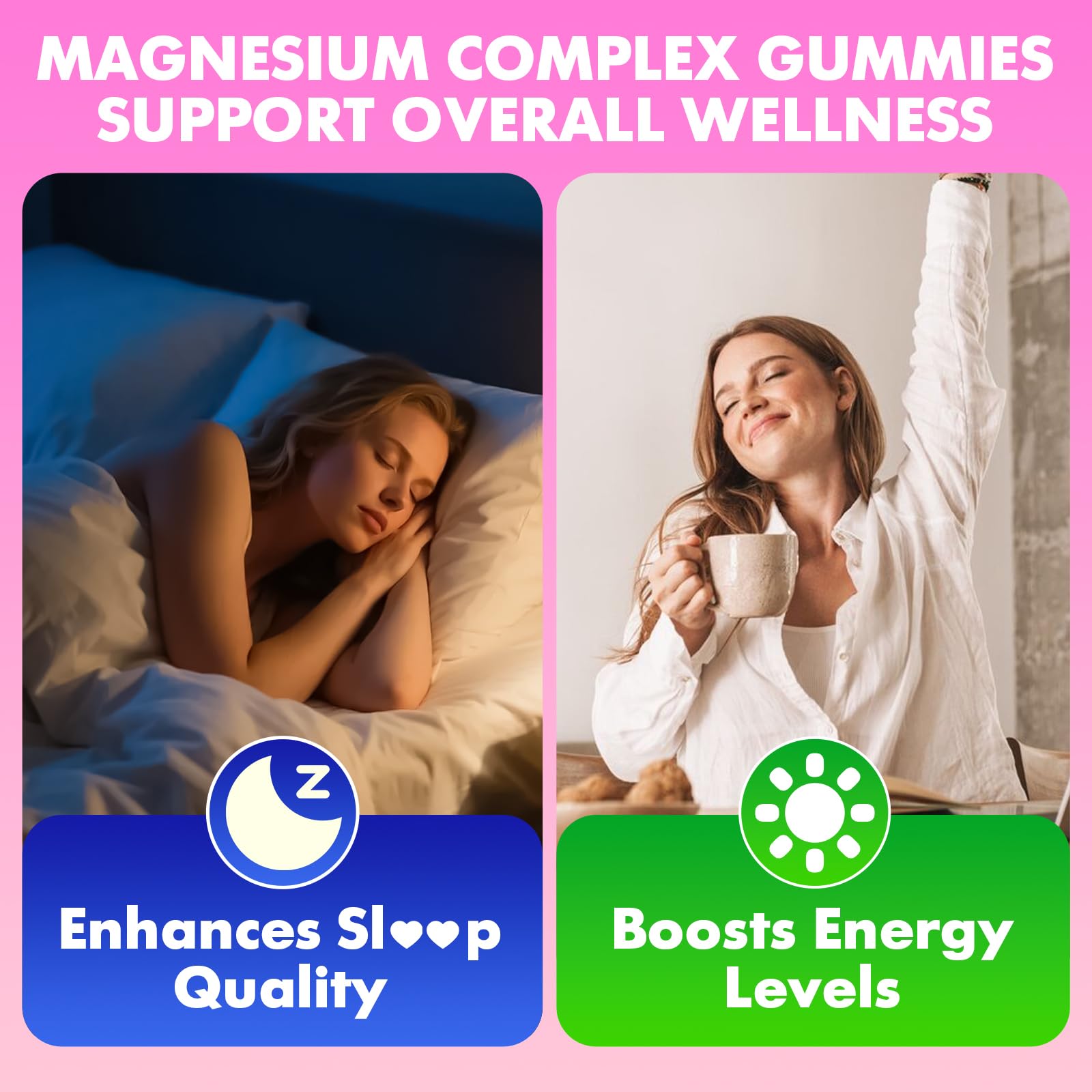 softbear Magnesium Complex Gummies for Women & Men & Kids, 8 in 1 Magnesium Complex Supplement 1000mg-Magnesium Glycinate,Citrate,Malate Supports Calm, Zzz, Muscle Cramp, Strawberry Flavor 120 Count - Maple Wellness Supplements