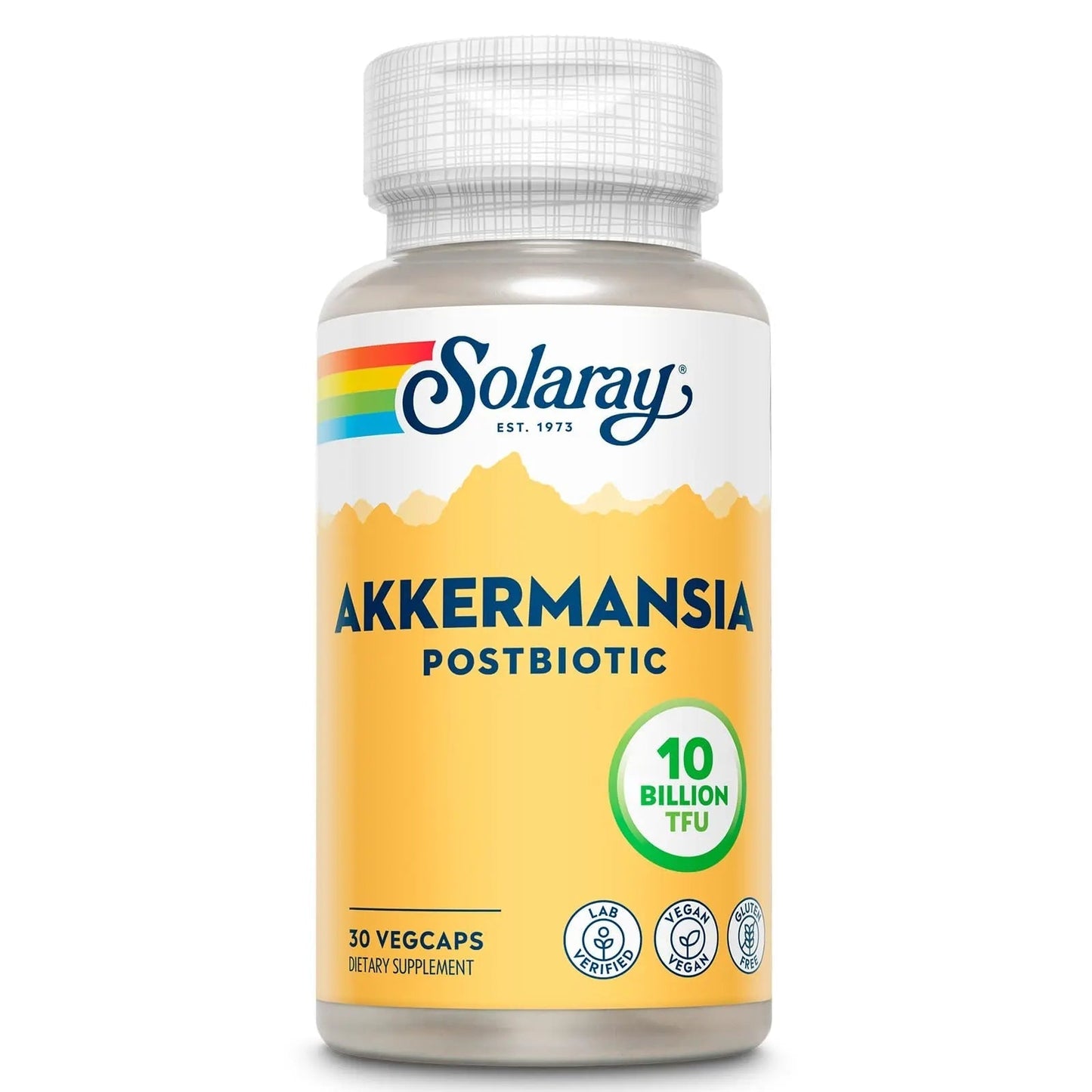 SOLARAY Akkermansia Postbiotic, Akk11, 10 Billion TFU, Beneficial Strain for Gut Health Support, Vegan, Gluten-Free, 60-Day Guarantee, 30 Servings, 30 VegCaps - Maple Wellness Supplements