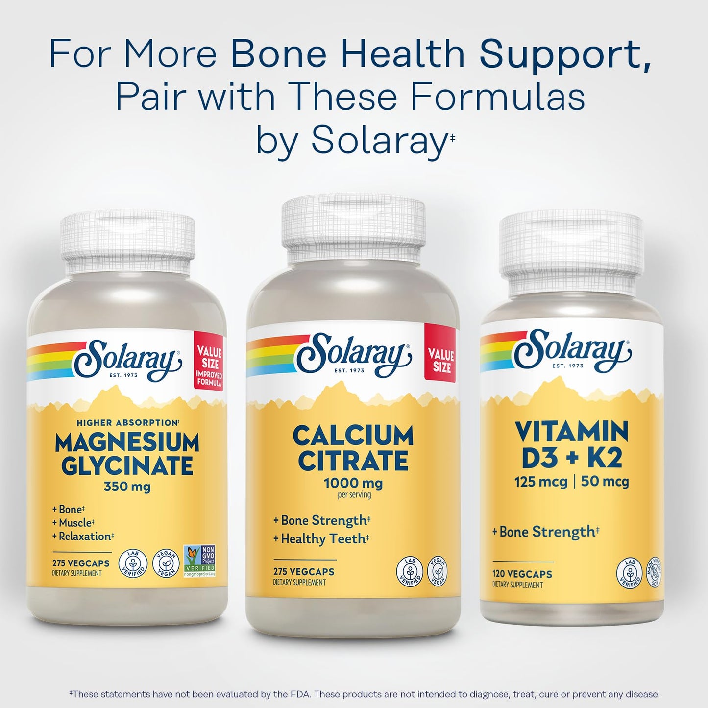 Solaray Calcium Citrate 1000mg - Chelated Calcium Supplement - Supports Bone Strength and Healthy Teeth - Easy to Digest - Maple Wellness Supplements