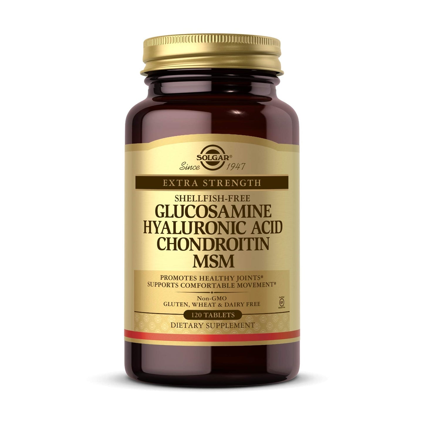 Solgar Glucosamine Hyaluronic Acid Chondroitin MSM, 120 Tablets - Supports Healthy Joints - Supports Range of Motion & Flexibility - Extra Strength, Shellfish Free - Maple Wellness Supplements