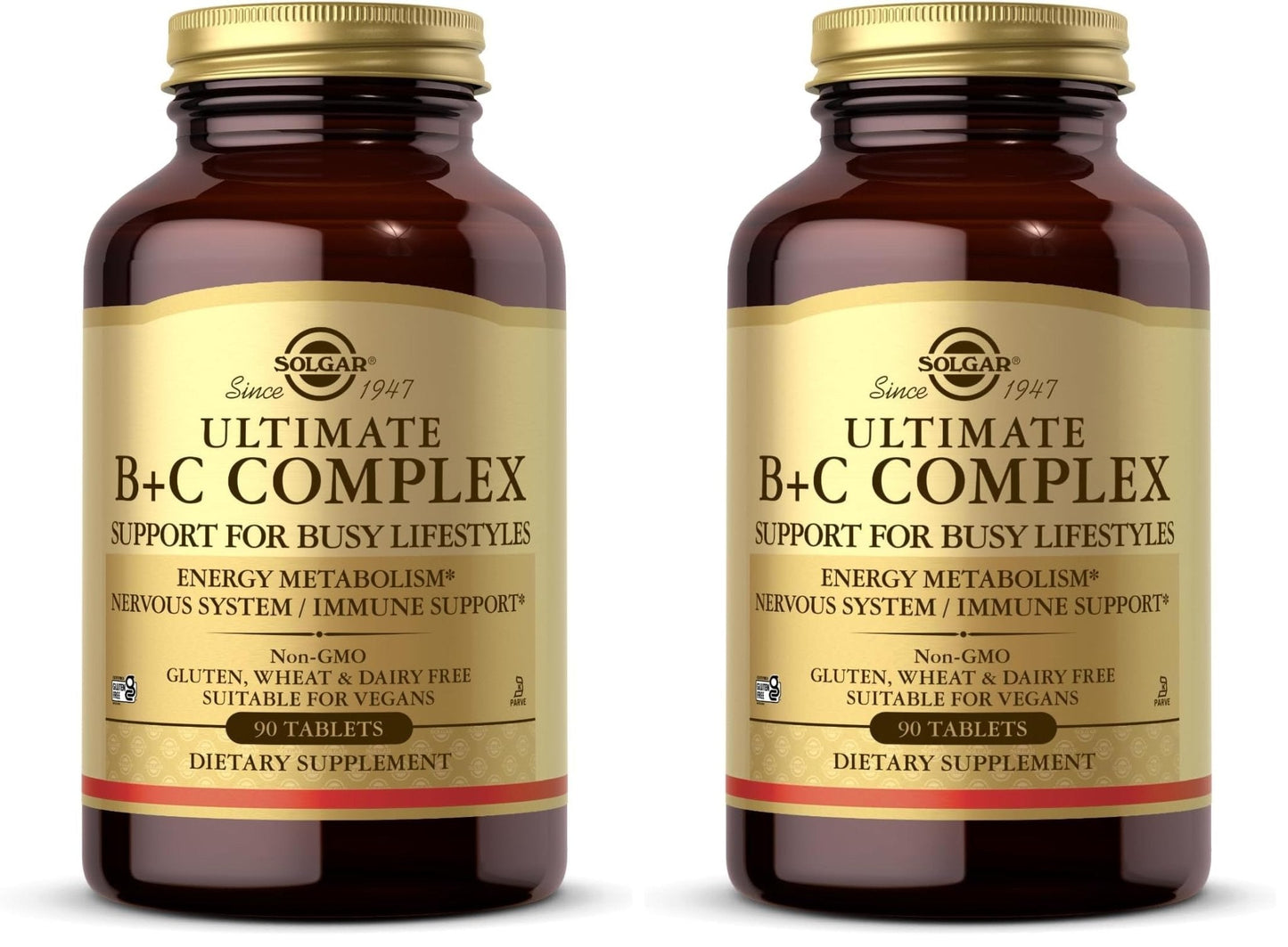 Solgar Ultimate B+C Complex Stress Formula 90 Tablets (Pack of 2) - Maple Wellness Supplements