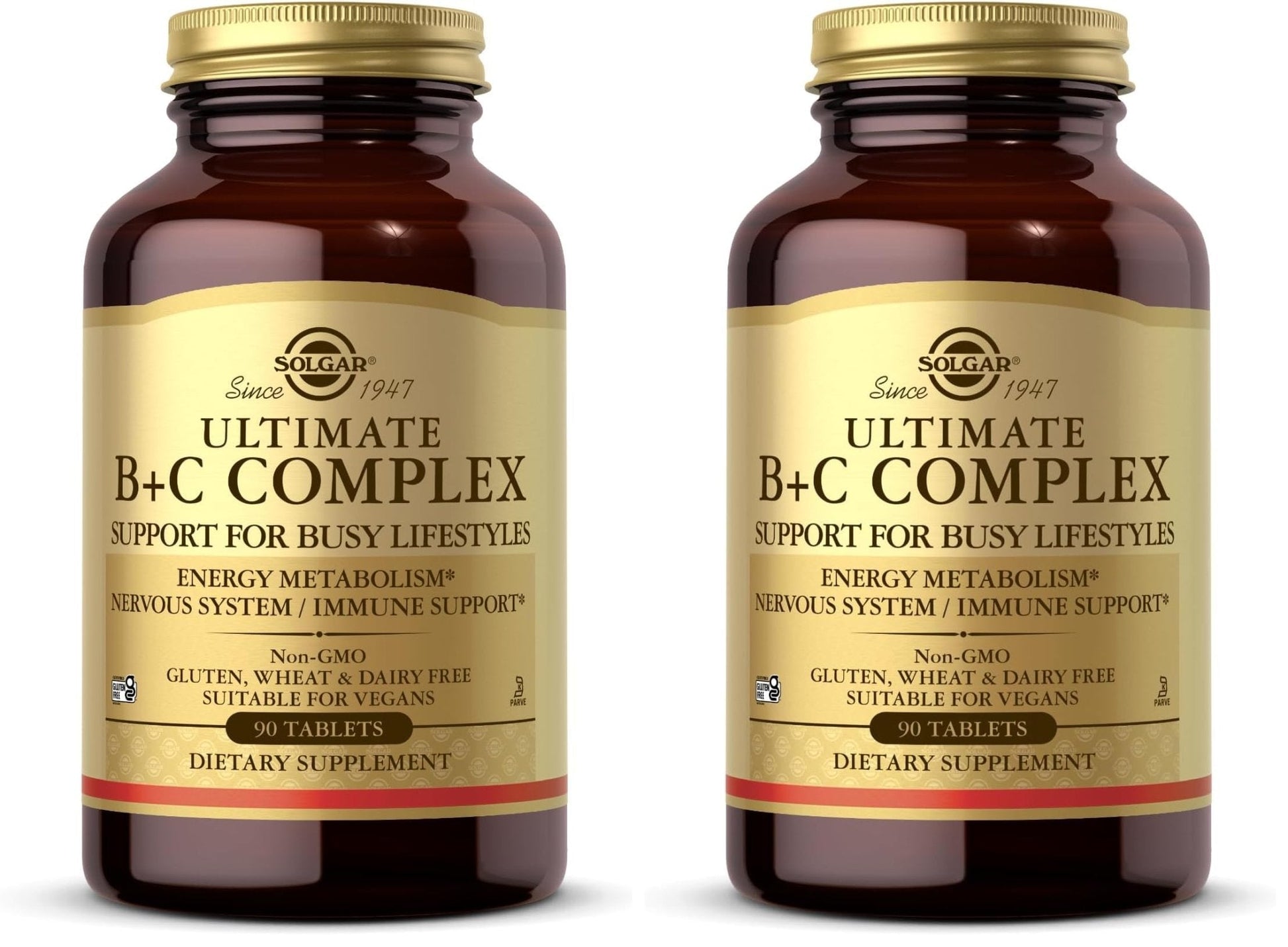 Solgar Ultimate B+C Complex Stress Formula 90 Tablets (Pack of 2) - Maple Wellness Supplements