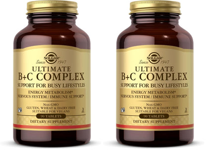 Solgar Ultimate B+C Complex Stress Formula 90 Tablets (Pack of 2) - Maple Wellness Supplements