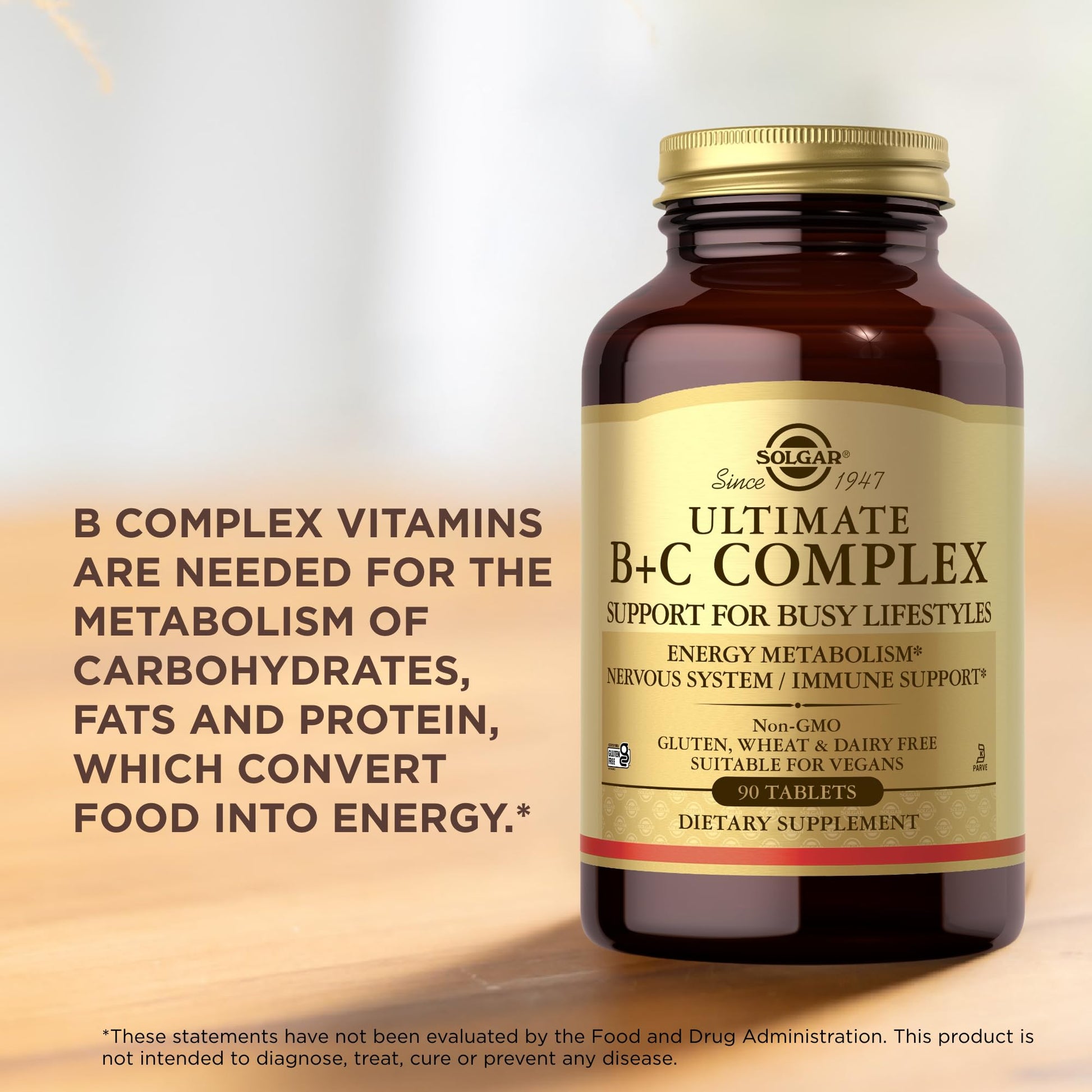 Solgar Ultimate B+C Complex Stress Formula 90 Tablets (Pack of 2) - Maple Wellness Supplements