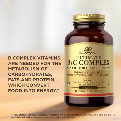 Solgar Ultimate B+C Complex Stress Formula 90 Tablets (Pack of 2) - Maple Wellness Supplements