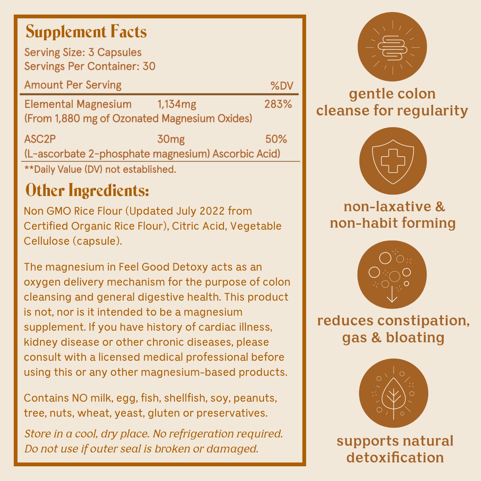 Solluna by Kimberly Snyder Oxygenated Magnesium Colon Cleanse with Asc2P — Gentle Detoxification and Bloating Relief — Fast Acting, Non-Laxative Detox for Digestive Health (90CT) Vegan & Non-GMO - Maple Wellness Supplements