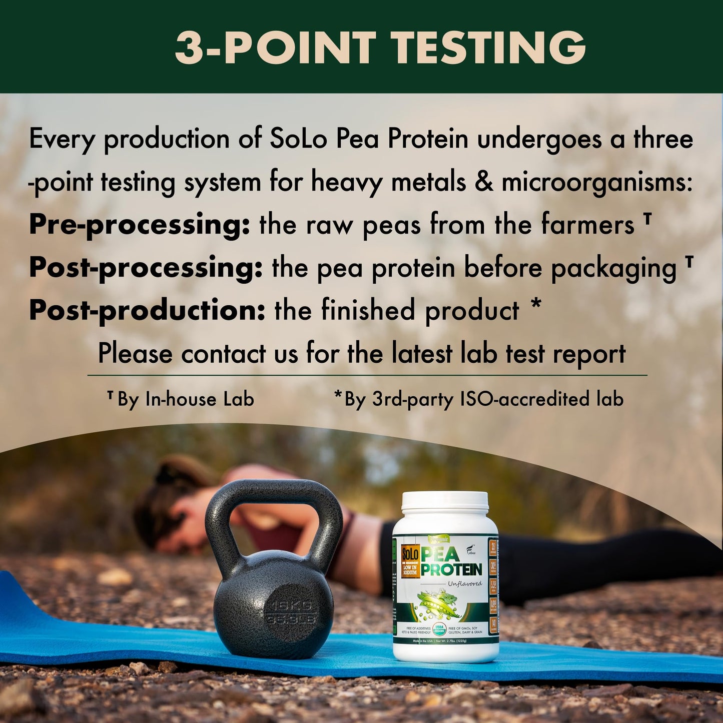 SOLO Organic Pea Protein Isolate, Low in Sodium, Canada Grown Peas, 100% Vegan, Non-GMO, Unflavored Plant Based Protein Powder with BCAA, Keto & Paleo Friendly, - Maple Wellness Supplements